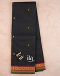 Black Kanchipuram Cotton Saree — Full Saree