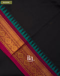 Jet Black Pure Chettinad Cotton Handloom Saree — Blouse