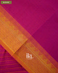 Rani Pink Striped Pure Chettinad Cotton Handloom Saree — Blouse