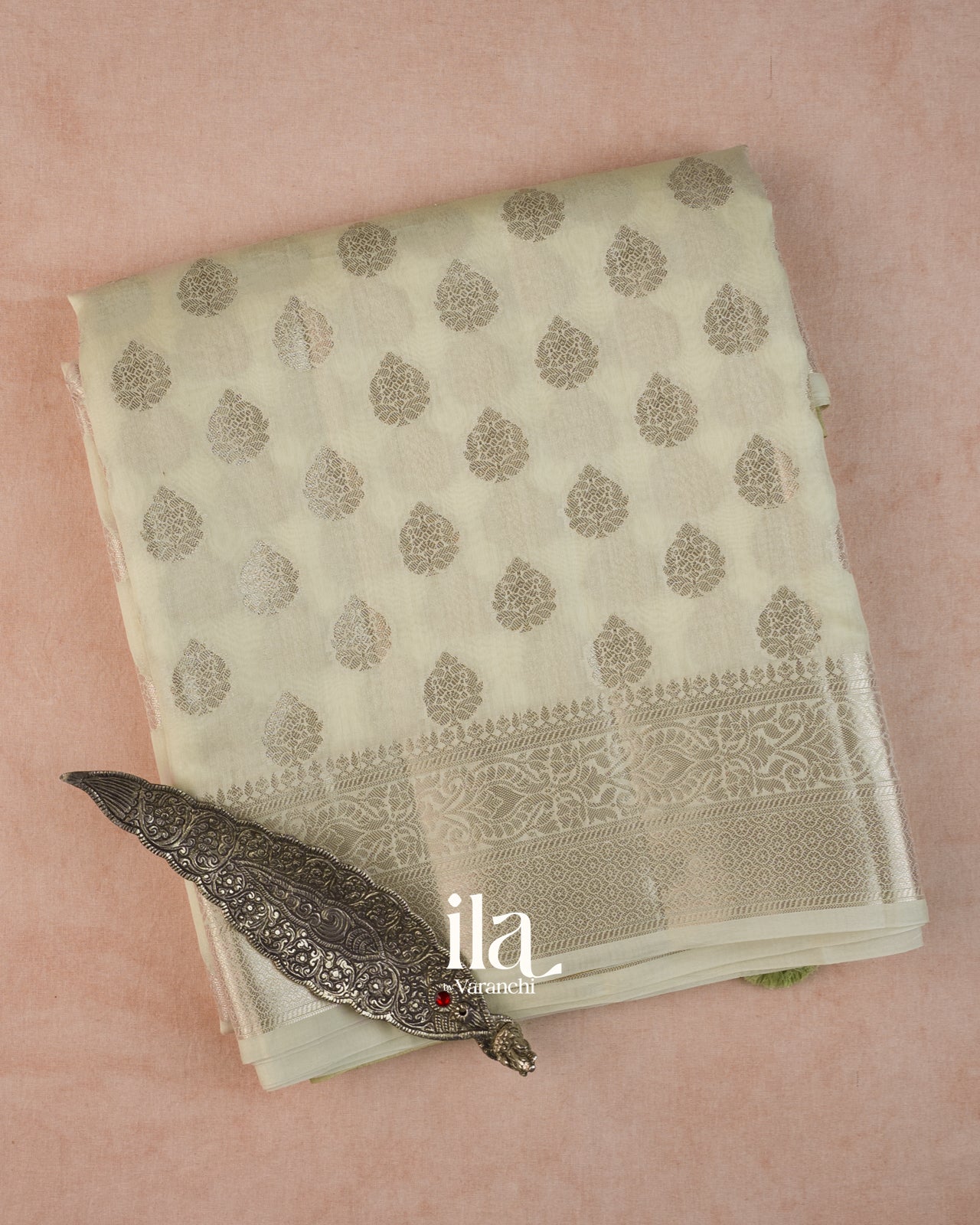 Off White Pure Chanderi Silk Cotton Saree