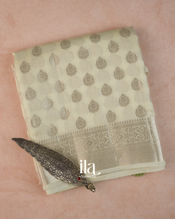Off White Pure Chanderi Silk Cotton Saree