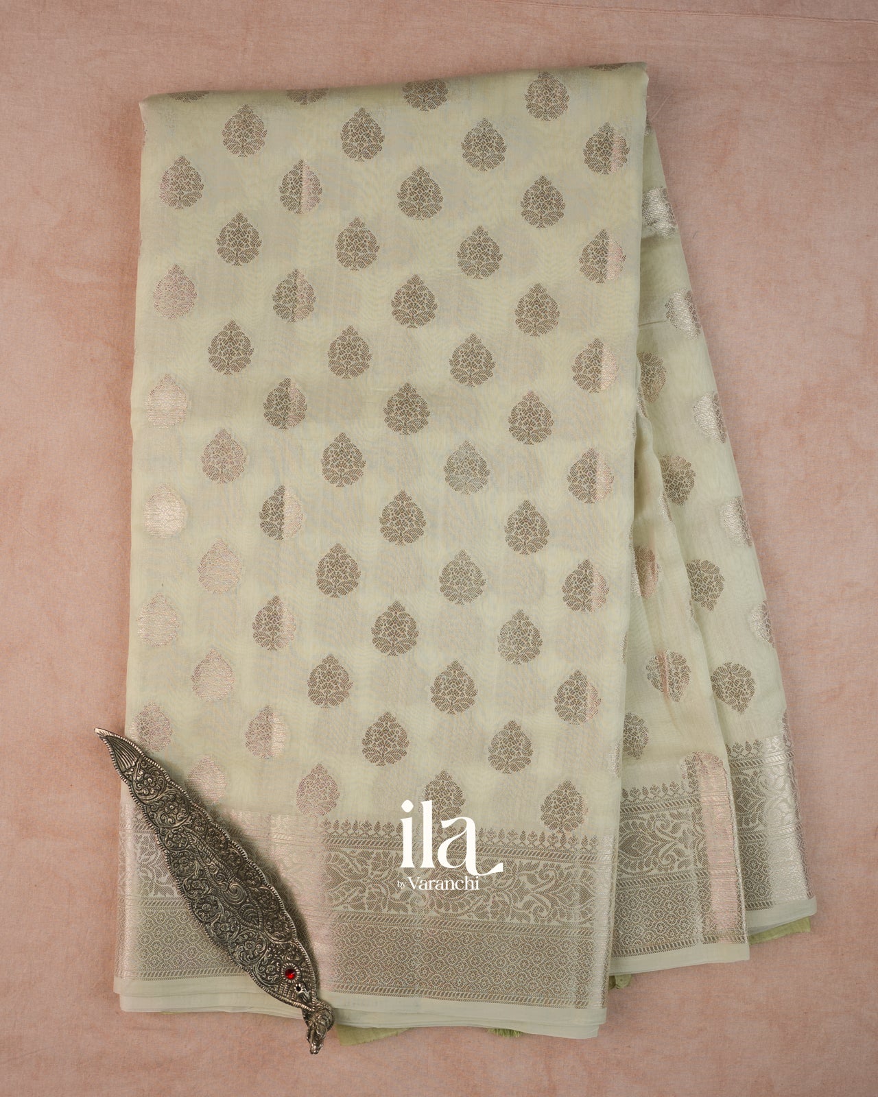 Off White Pure Chanderi Silk Cotton Saree
