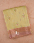 Butter Yellow Pure Chanderi Silk Cotton Saree