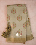 Sage Green Pure Chanderi Silk Cotton Saree