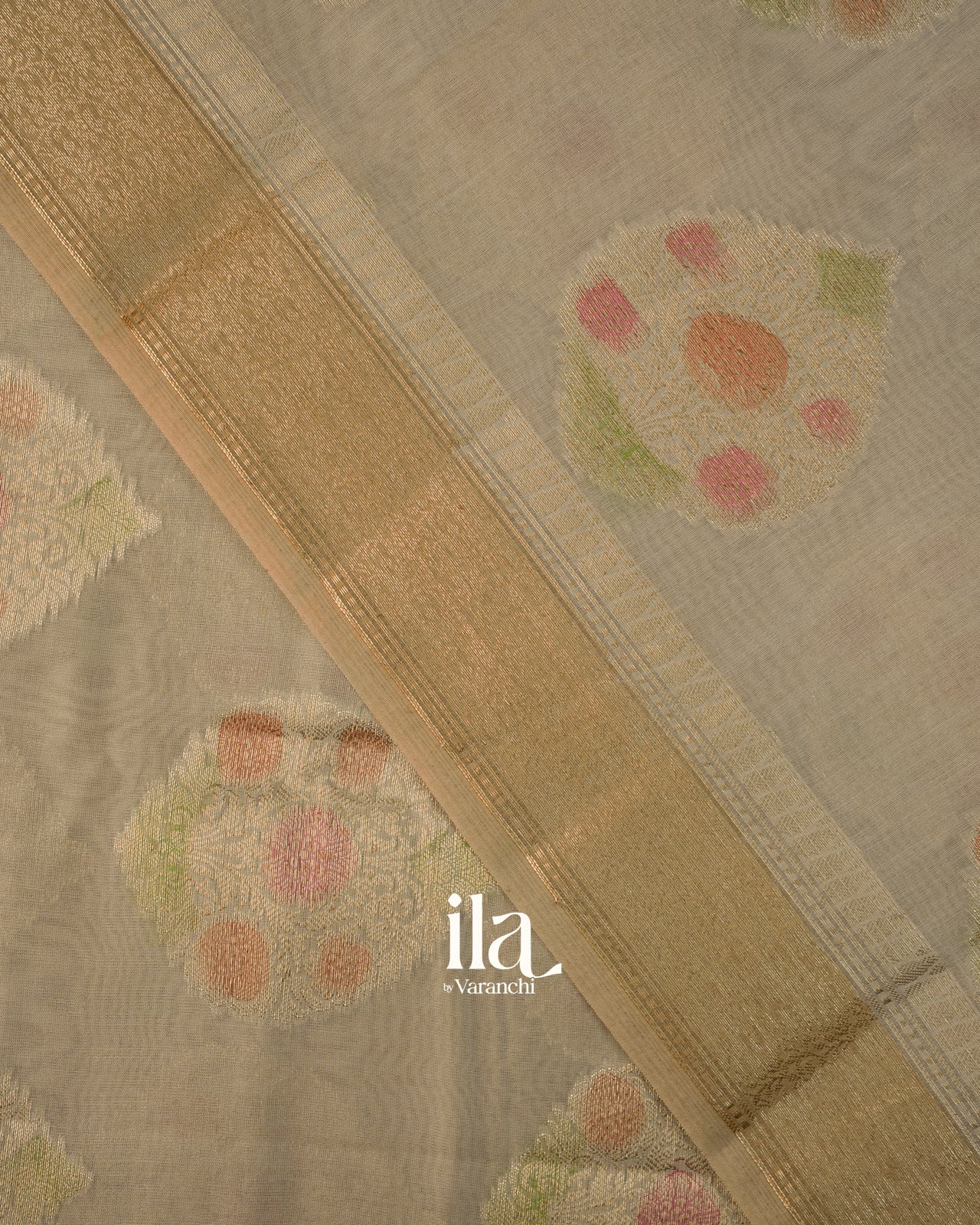 Sage Green Pure Chanderi Silk Cotton Saree