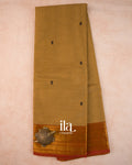 Sand Brown Pure Chettinad Cotton Handloom Saree — Full Saree
