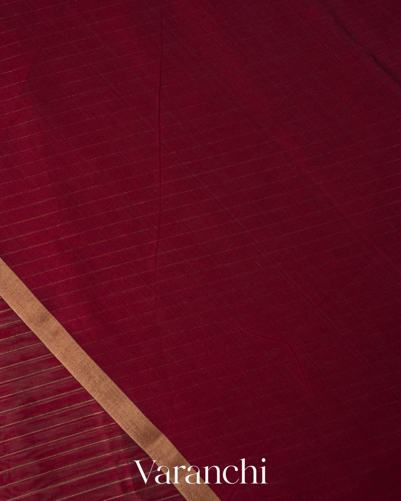 Deep Maroon Stripe Maheshwari Sico Saree