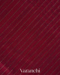 Deep Maroon Stripe Maheshwari Sico Saree