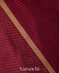 Deep Maroon Stripe Maheshwari Sico Saree