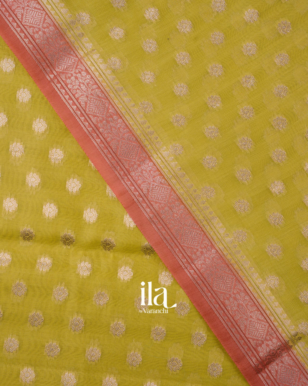 Lemon Yellow Pure Chanderi Silk Cotton Saree