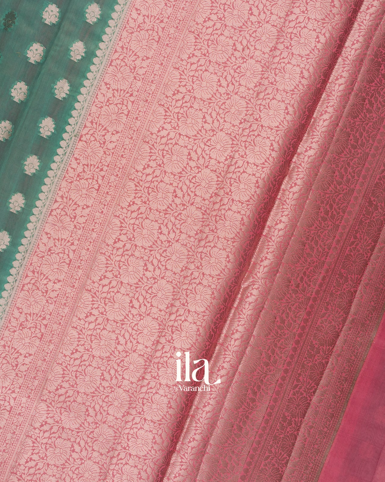 Sea Blue Pure Chanderi Silk Cotton Saree