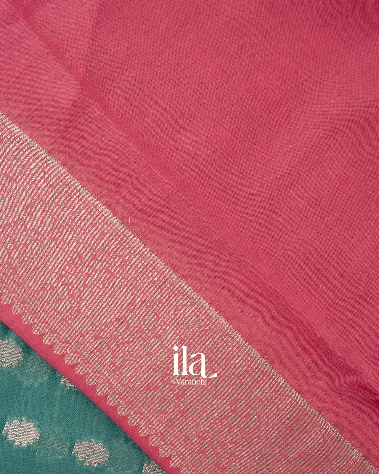 Sea Blue Pure Chanderi Silk Cotton Saree
