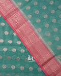 Sea Blue Pure Chanderi Silk Cotton Saree