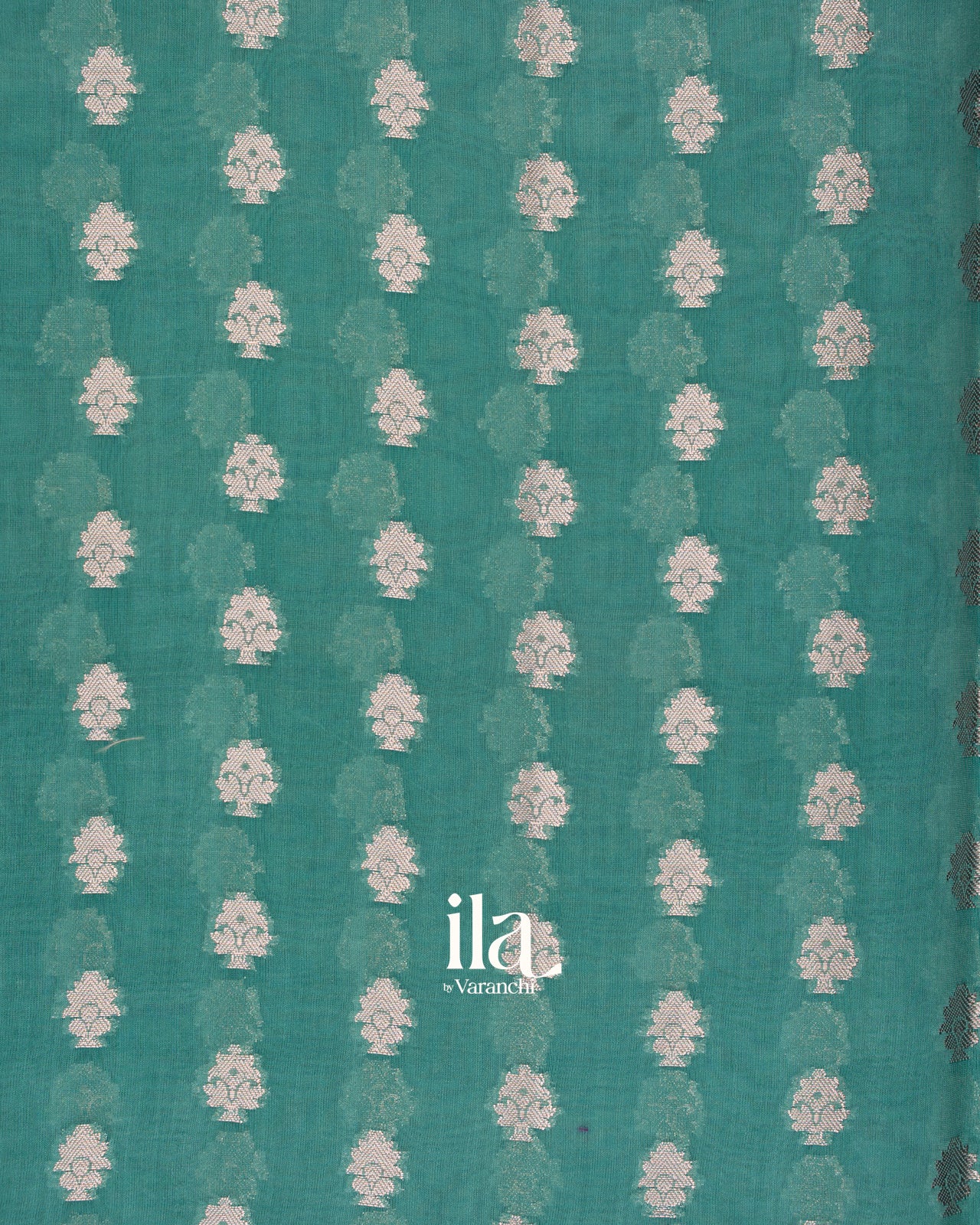 Sea Blue Pure Chanderi Silk Cotton Saree