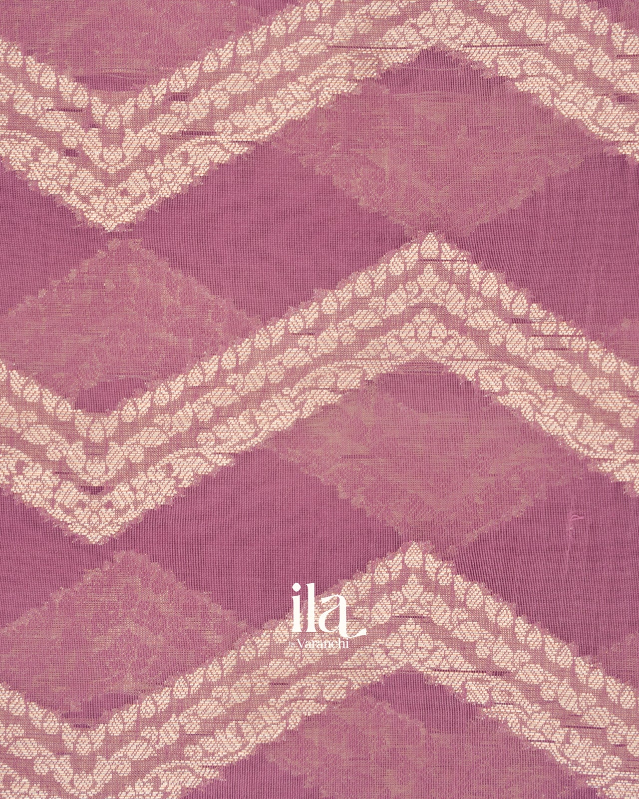 Lavender Zigzag Pure Chanderi Silk Cotton Saree