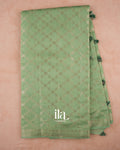 Sea Green Diamond Lattice Chanderi Silk Cotton Saree