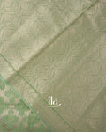 Sea Green Diamond Lattice Chanderi Silk Cotton Saree