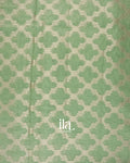 Sea Green Diamond Lattice Chanderi Silk Cotton Saree