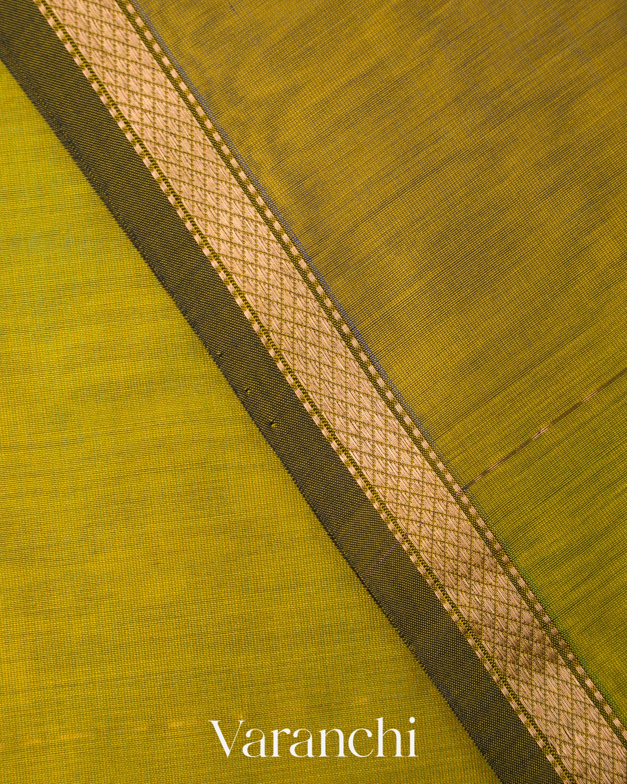 Mehendi Green Butta Maheshwari Silk CottonSaree
