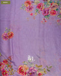 Lavender Floral Embroidered Viscose Chanderi Saree — Body