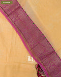 Butter Yellow Floral Embroidered Viscose Chanderi Saree — Border