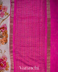 Off-White Floral Digital Printed Semi Chanderi Saree