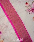 Off-White Floral Digital Printed Semi Chanderi Saree