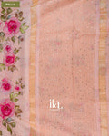 Peach Floral Embroidered Viscose Chanderi Saree — Pallu