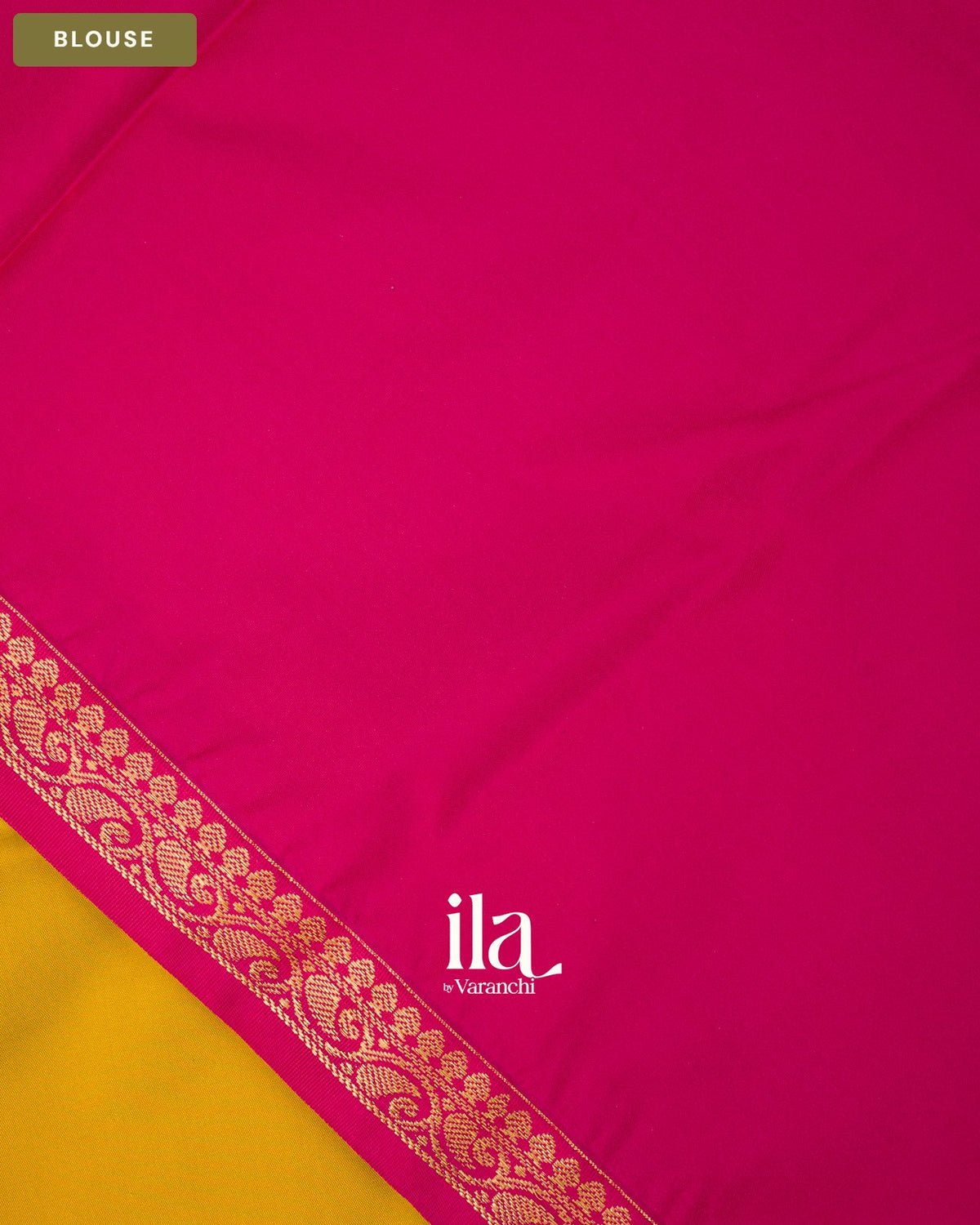 Mustard Yellow Semi Kanchipuram Saree — Blouse