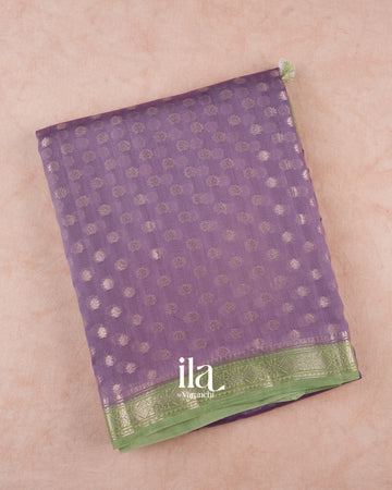 Violet Pure Chanderi Silk Cotton Saree