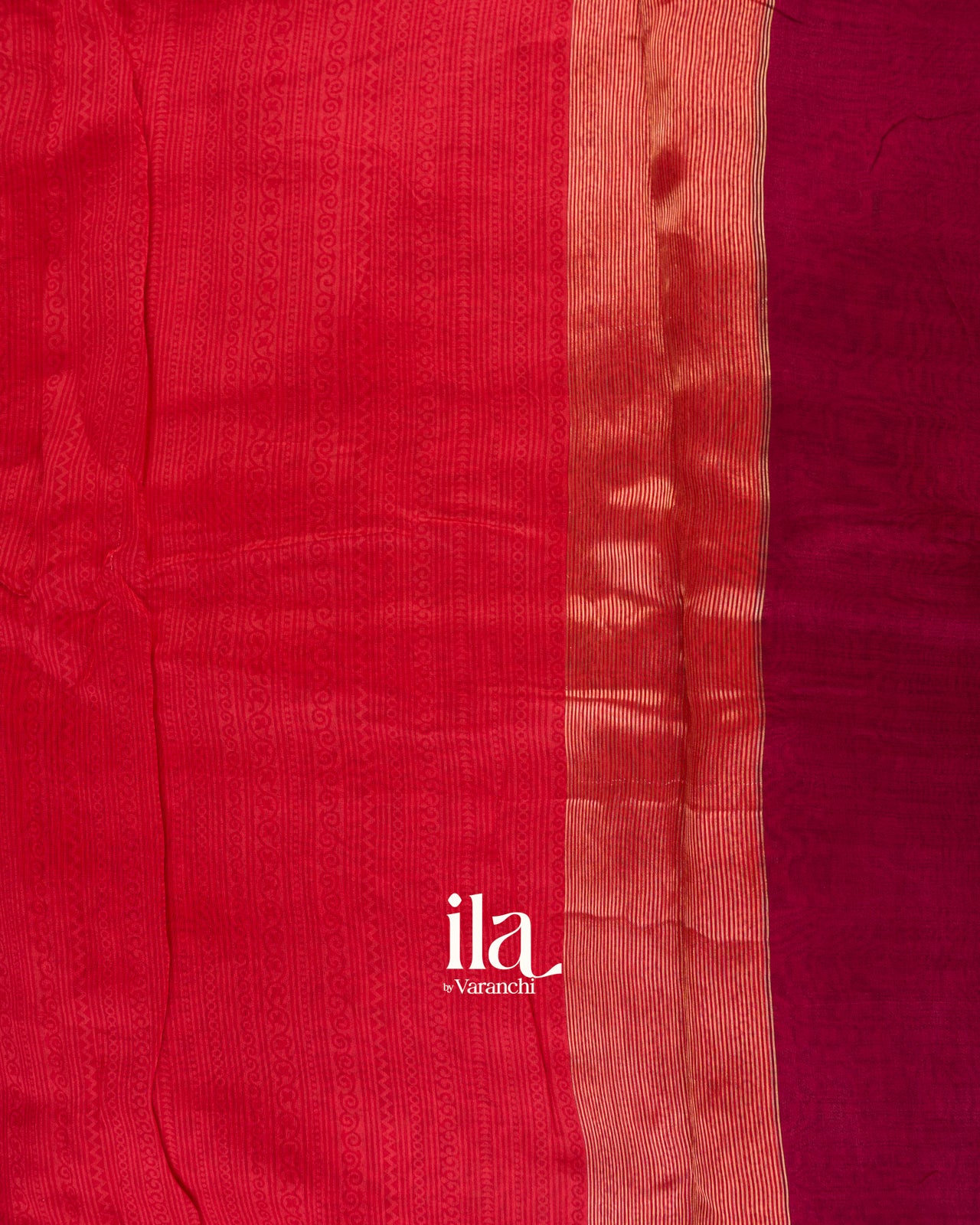 Maroon Kalamkari Printed Pure Chanderi Silk Cotton Saree
