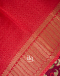 Maroon Kalamkari Printed Pure Chanderi Silk Cotton Saree