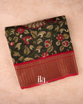 Black Kalamkari Pure Chanderi Cotton Saree