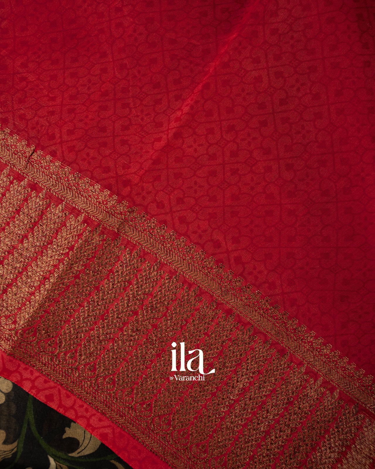 Black Kalamkari Pure Chanderi Cotton Saree