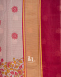 Ivory Kalamkari Printed Cotton Saree