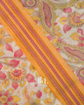 Ivory Kalamkari Printed Cotton Saree
