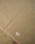Golden Taupe Floral Embroidered Cotton Kota Saree