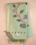 Powder Blue Paithani Pallu Semi Cotton Saree