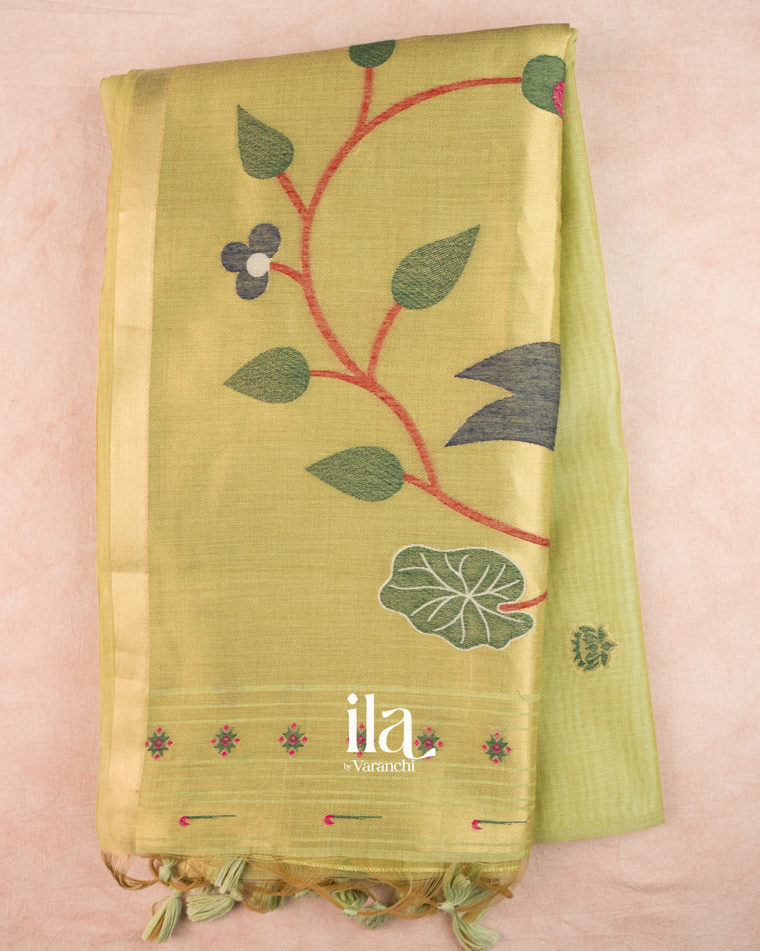 Mint Green with Paithani Pallu Semi Cotton Saree