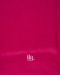 Rani Pink Floral Banarasi Bordered Pure Linen Saree