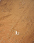 Sandal Wood Ombre Dyed and Applique Semi Linen Saree
