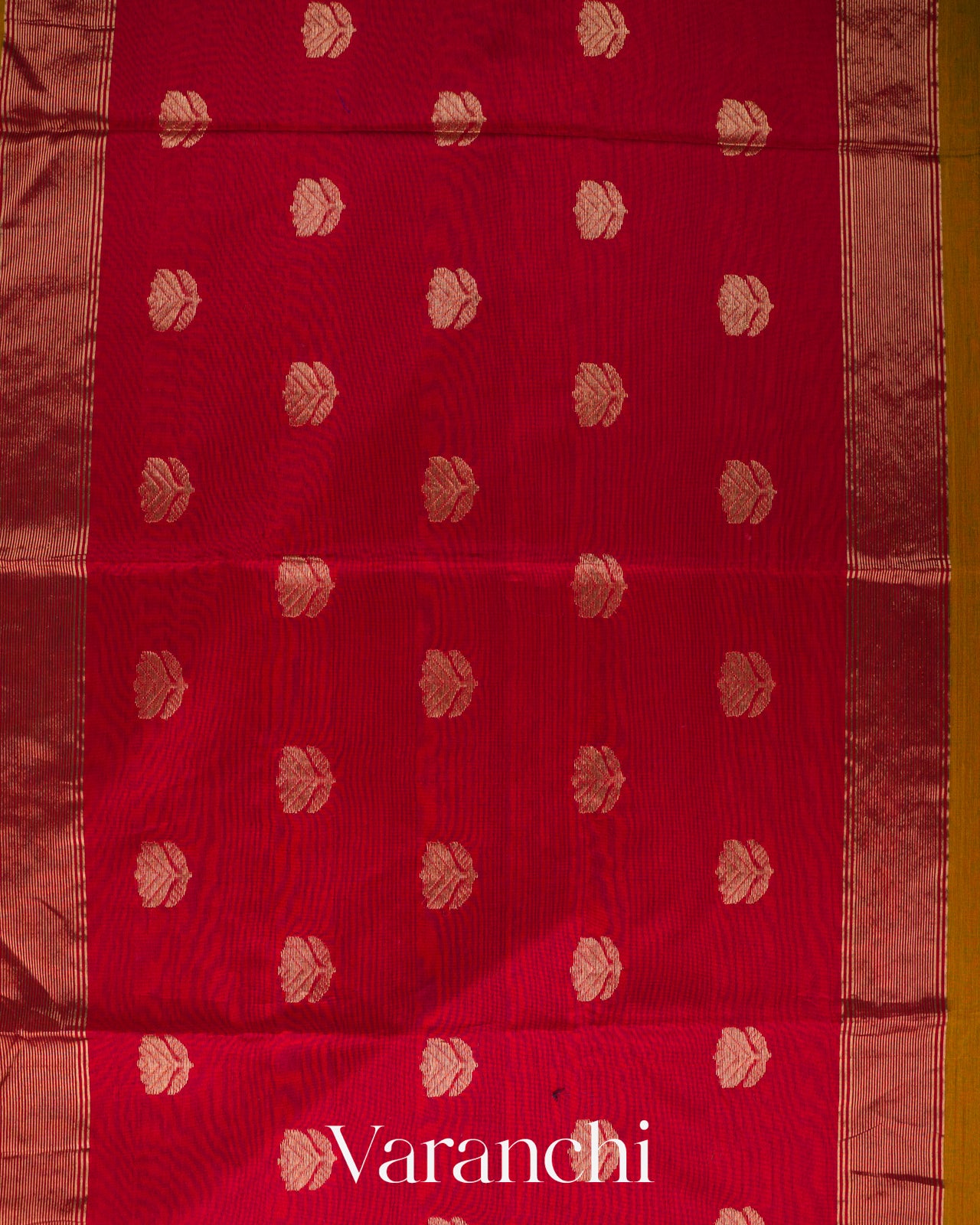 Antique Gold-Brown Pure Maheshwari Silk Cotton Saree