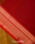 Antique Gold-Brown Pure Maheshwari Silk Cotton Saree