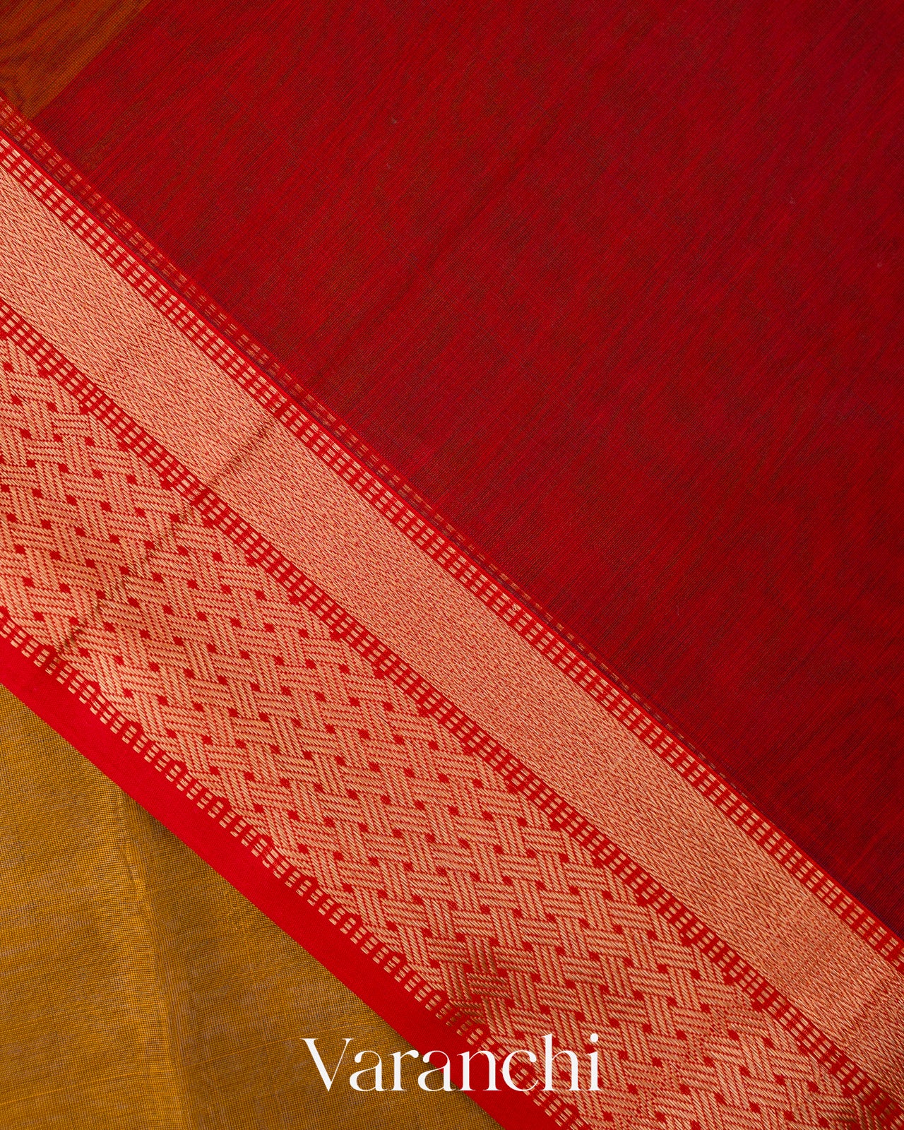 Antique Gold-Brown Pure Maheshwari Silk Cotton Saree