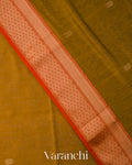 Antique Gold-Brown Pure Maheshwari Silk Cotton Saree