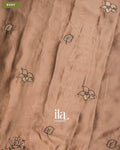 Choclate Brown Scallop Bordered Semi Silk Saree — Body