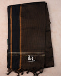 Black Striped Semi Linen Saree