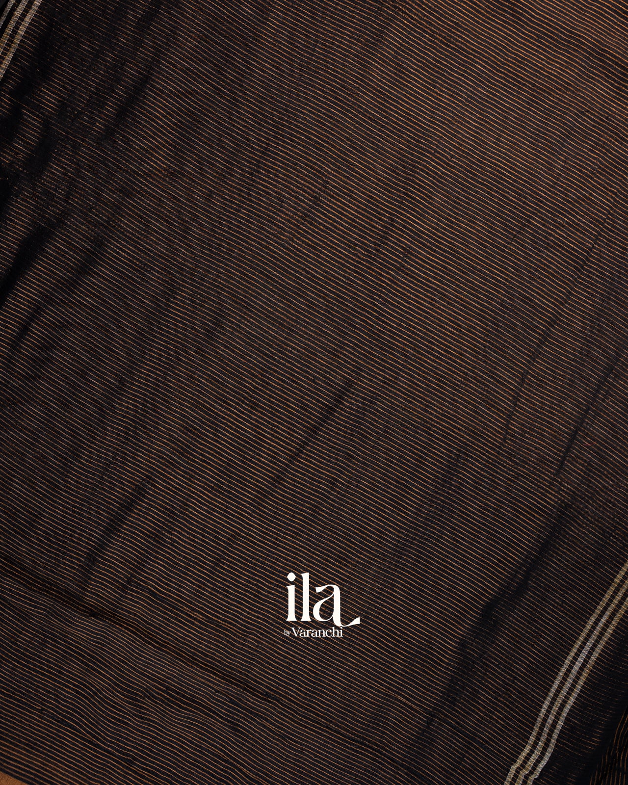 Black Striped Semi Linen Saree
