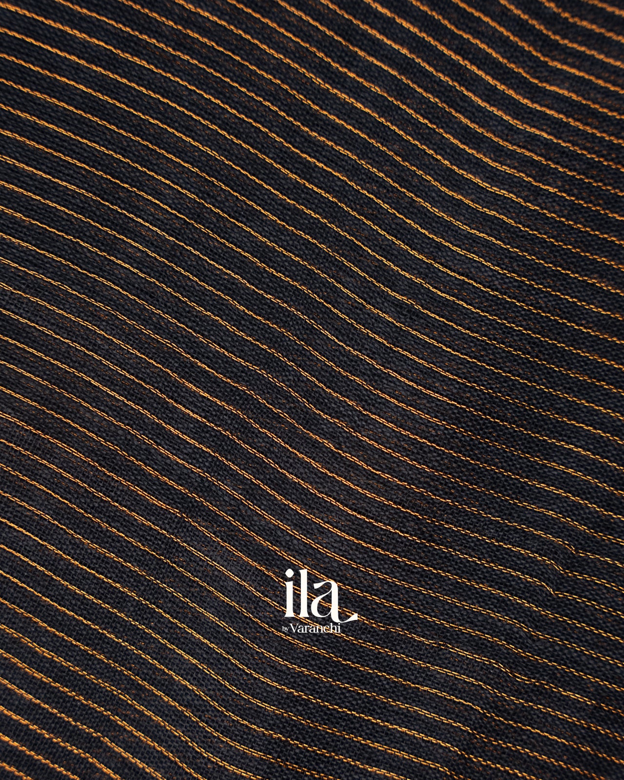Black Striped Semi Linen Saree