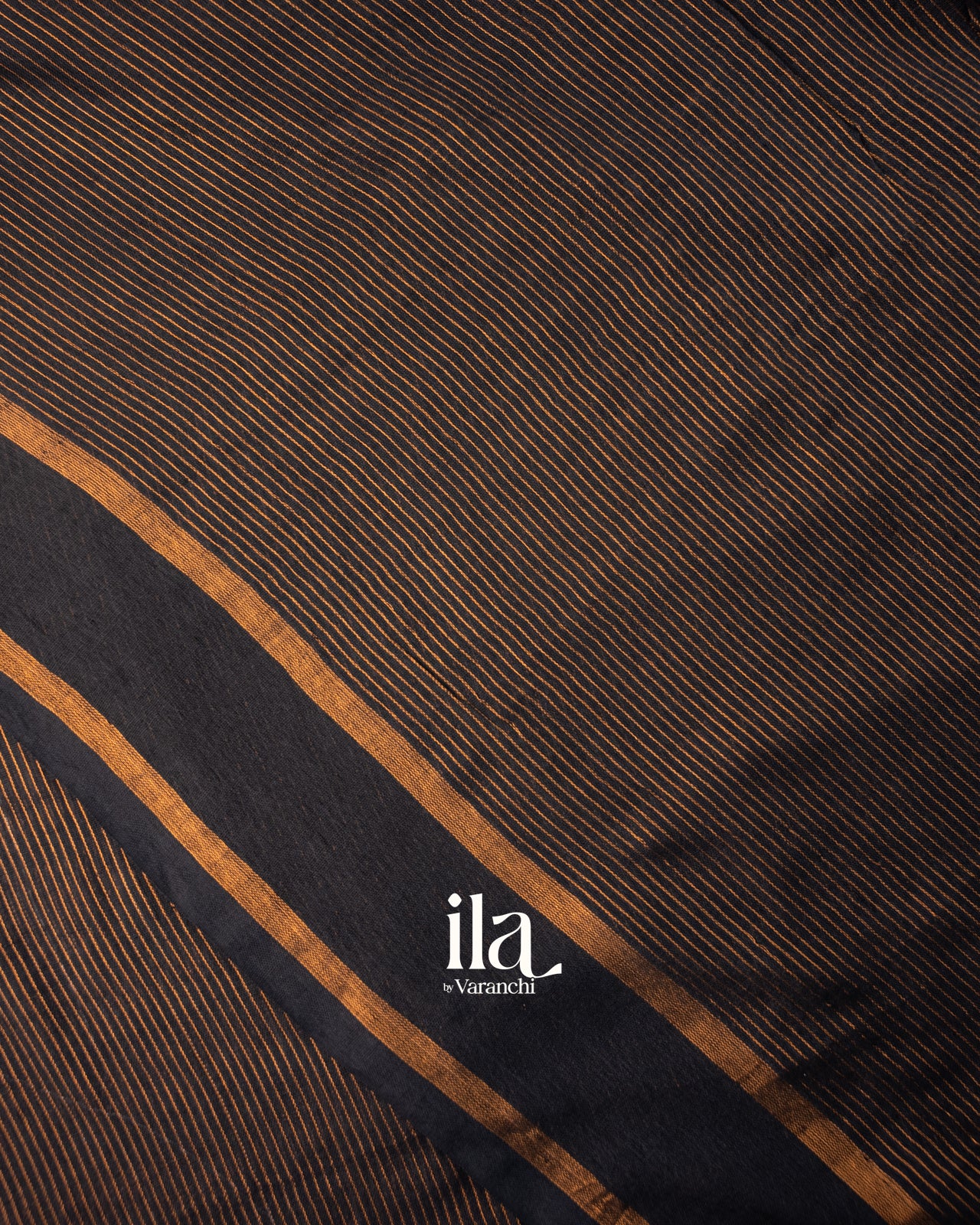 Black Striped Semi Linen Saree